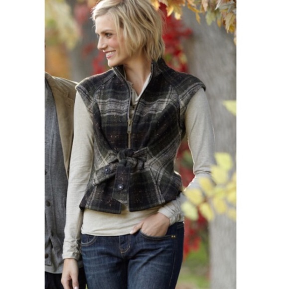 CAbi Jackets & Blazers - CAbi green plaid vest sz S NWOT